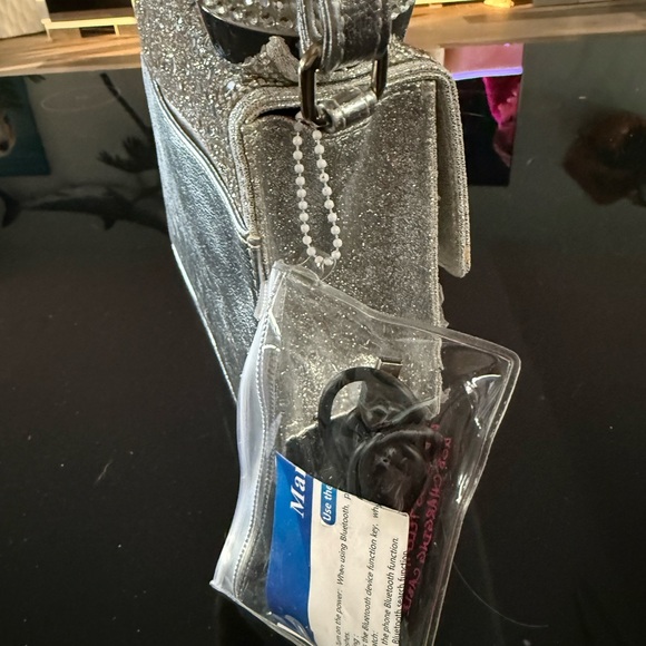 Betsey Johnson Silver Rotary Rhinestone Telephone Cross Body NEW no tags - Picture 3 of 5